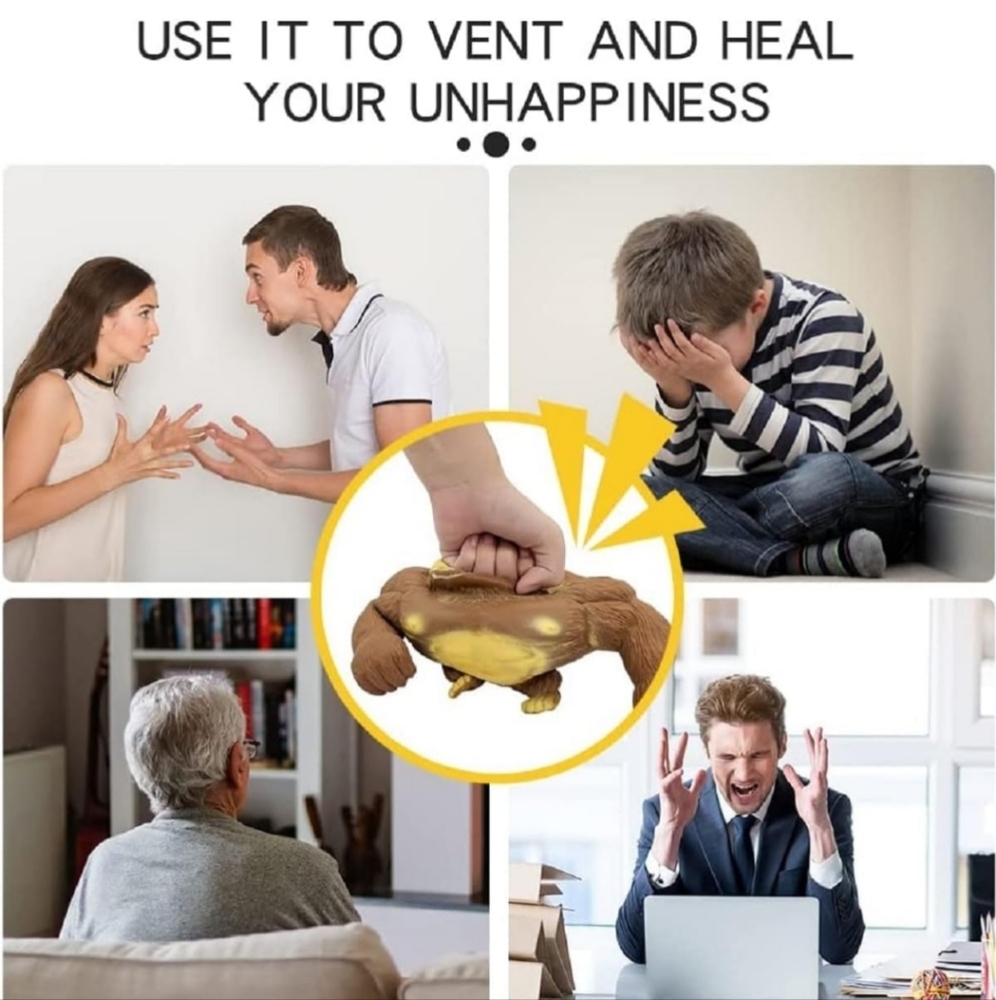 Stretchy Squeeze It Squish It Brown Gorilla Toy - Picture 7 of 8